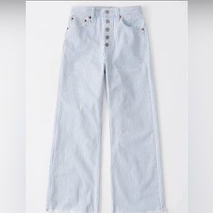 Abercrombie High Rise Wide Leg Striped Jeans